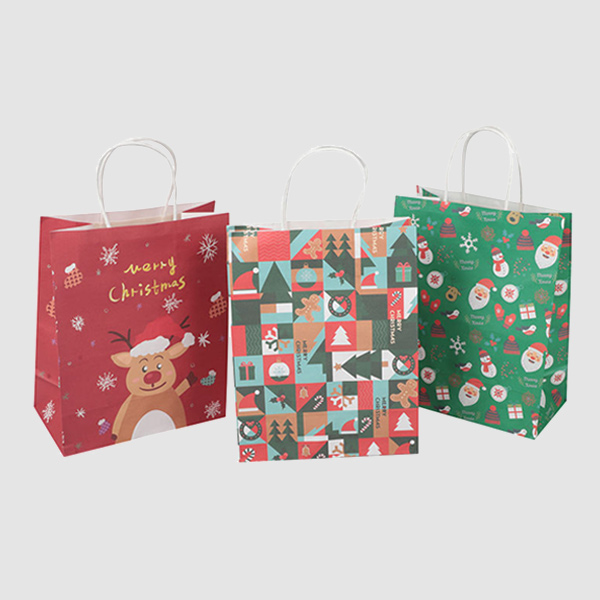 Christmas Kraft Paper Gift Bags