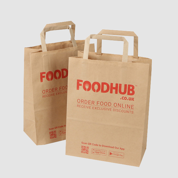 Flat Handle Grocery Kraft Paper Bags