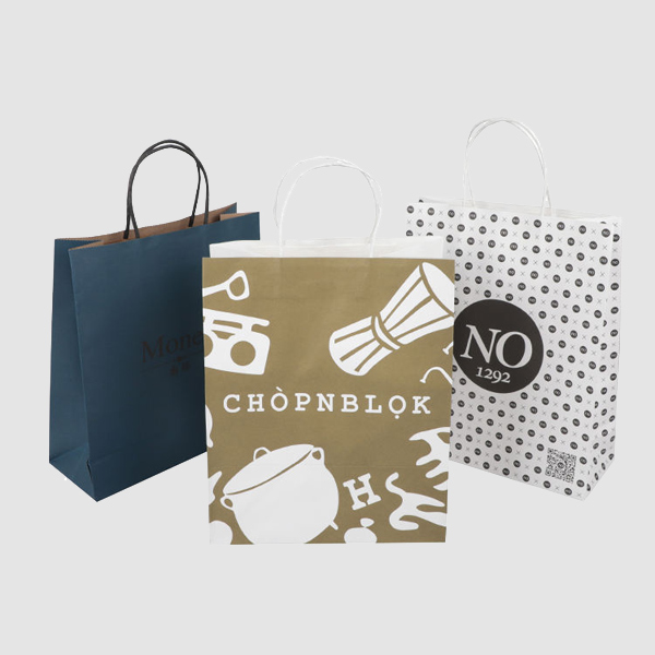 Custom Logo Kraft Paper Shopping Bags