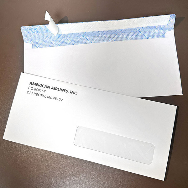 Airline Paper Envelopes with Window